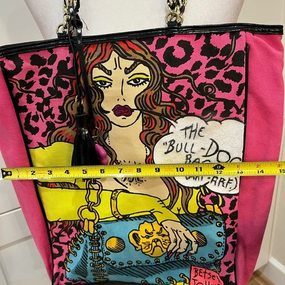 Betsey Johnson “Bulldog Bag (Arf-Arf)” Comic Pop Art Tote Custom Refreshed - Picture 8 of 16